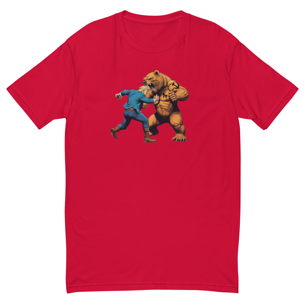 Trump Bear Fight Short Sleeve T-shirt
