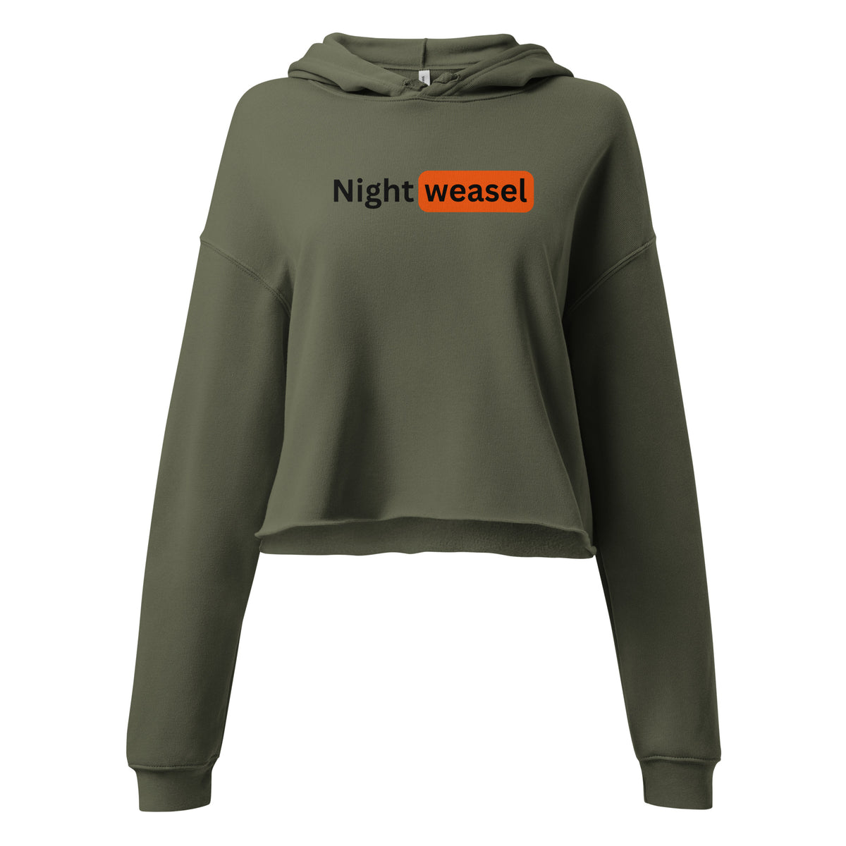 Night Weasel Dark Letters Crop Hoodie